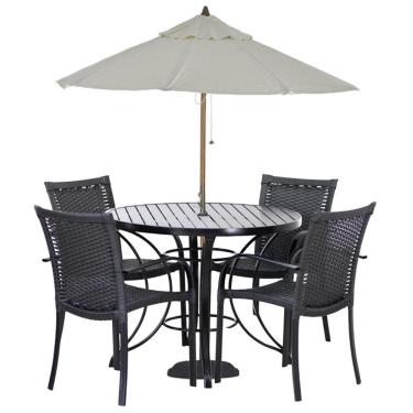 Imagem de Conjunto de 4 Cadeiras Ascoli e Mesa com Ombrelone em Alumínio para Área, Piscina