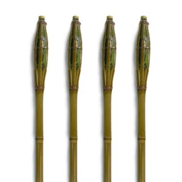 Imagem de Kit 4 Tocha Bambu Decoração Casa Jardim Iluminação - Genérica