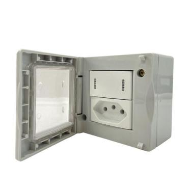 Imagem de Interruptor Paralelo + Tomada 20A Sobrepor Prova Dagua Kalop