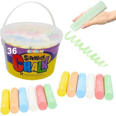 Imagem de Giz jumbo para calçada, giz jumbo, ótimo para arte ao ar livre, giz de calçada para crianças, peças de giz coloridas sortidas, perfeito para lembrancinhas de festa (embalagem única)
