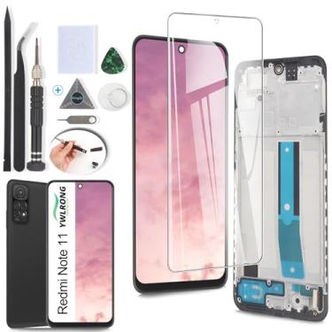 Imagem de Tela de substituição para Xiaomi Redmi Note 11 para Redmi Note 11 /2201117TG/2201117TI/2201117TY/2201117TL Tela LCD Touch Screen Digitalizador com Ferramentas (Preto com Moldura)