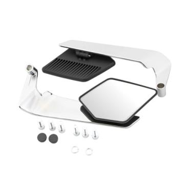 Imagem de kowaku Espelhos retrovisores genéricos para motocicletas com parafusos M8 e M10, acessórios elegantes, fácil instalação e amplo ângulo de visão ajustável, Prata