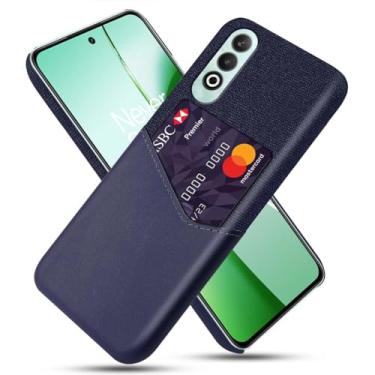 Imagem de Capa para Oneplus Nord CE4 5G,Tela e tampa de couro PU,Antideslizante,360°cobertura completa à prova de choque com 1 slot de cartão atrás,Prevenção de queda-Blue