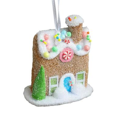 Imagem de Fancyes Pingentes de árvore de Natal Estatuetas de Natal Artes Enfeites Pendurados Decoração de Natal para Ano Novo Vitrine de Loja Mesa Aniversário, Estilo C, Tamanho real