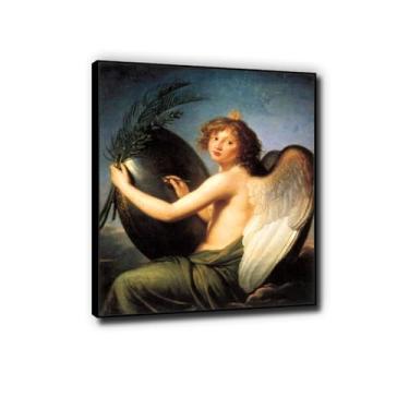 Imagem de "The Genius of Alexander" de Vigee Lebrun famosa impressão de arte de parede em tela pronta para pendurar pintura retrato sala de estar decoração de casa 50 x 65 cm moldura preta