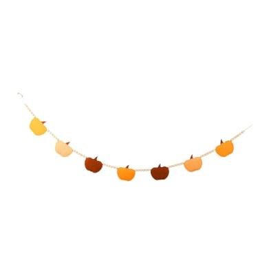 Imagem de oshhni Decoração de outono com faixa de abóboras, decoração elegante faça você mesmo, 4,59 pés, de ação de Graças, guirlanda de feltro de outono para