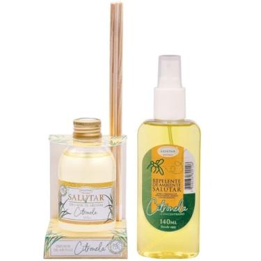 Imagem de Kit Aromatizador de Ambiente Citronela 165ml Difusor com 5 varetas + Repelente de Citronela para Ambiente 140ml spray, Salutar