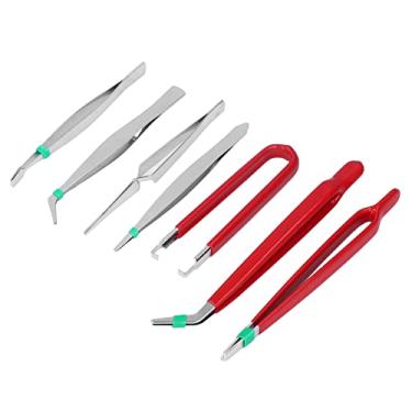 Imagem de Domary 7pcs Tweezers Anti -estático Definido para Kit de Reparo de Manutenção de Precisão