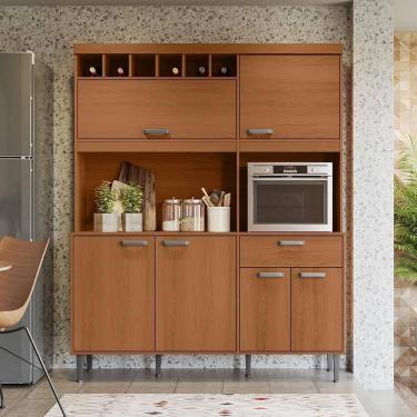Imagem de Armário De Cozinha Compacta Dakota 5 Portas E 1 Gaveta Lukaliam Móveis Jequitiba Jequitiba