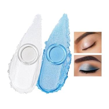 Imagem de Oulac Sombra creme também para iluminador de olhos de grande capacidade, altamente pigmentada, à prova d'água e de longa duração com fórmula hidratante, maquiagem brilhante para os olhos. 6g 01+02