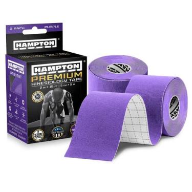 Imagem de Fita cinesiológica Hampton Adams Elastic, pacote com 2 unidades, roxa