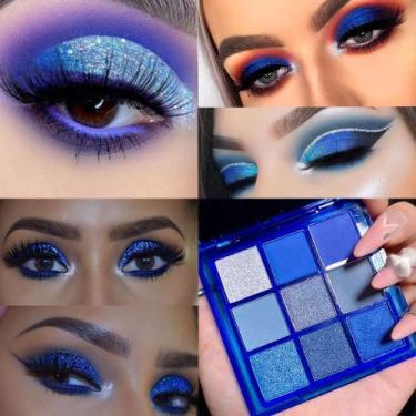 Imagem de Paleta de sombras AMY'S DIARY Blue Glitter Waterproof