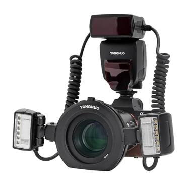 Imagem de YONGNUO YN24EX S Macro Flash Speedlite, GN18 TTL com 2 cabeças de flash 7 anéis adaptadores, para câmeras Sony a6600 a6500 a6400 a7R4 a7R3 a7S3 a7S3