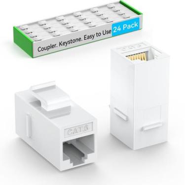 Imagem de Acoplador Keystone Sokqovt CAT6 RJ45 (pacote com 24) branco