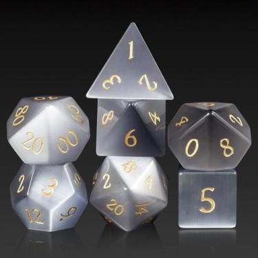 Imagem de Conjunto de dados DNDND Cat's Eye Gemstone, 7 peças para Dungeons & Dr