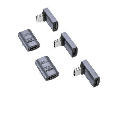 Imagem de Cabo adaptador USB C Creation, ângulo reto de 90 graus, pacote com 5 -