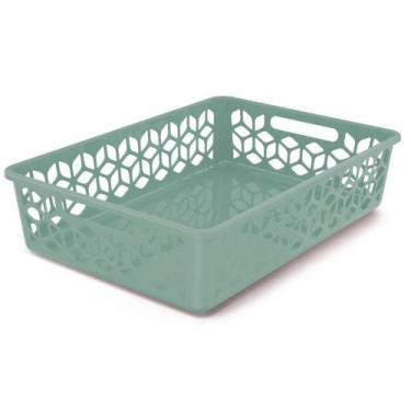 Imagem de Cesto Organizador Raso Multiuso Gaveta Armário Plástico 9 L S/ Tampa -