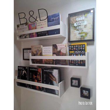 Imagem de Prateleira Para Livros Montessoriano Revisteiro Mdf Branco 3 pç - B&D 