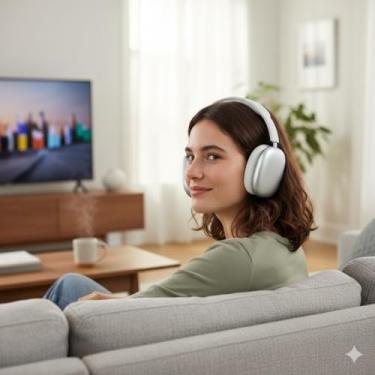 Imagem de Fone de Ouvido Bluetooth Sem Fio com Microfone, Cartão SD e Rádio FM