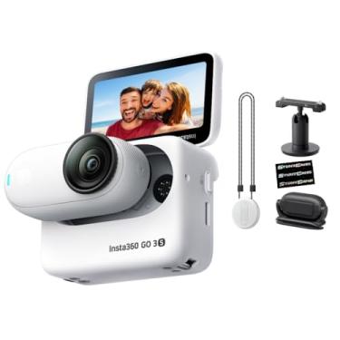Imagem de Insta360 Go 3S Branca (128 Gb) – Câmera De Ação Pequena E Leve Com Vídeo 4K, Portátil E Versátil, Pov Viva-Voz, Montagem Em Qualquer Lugar, Estabilização, Cápsula De Ação Multifuncional, À Prova D'