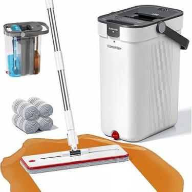 Imagem de Esfregão Mop Plano Profissional com Balde e Refil de Microfibra  Esfre