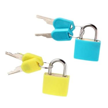 Imagem de VIPERMARK 2 cadeados de mala com chaves, cadeados pequenos, cadeados de bagagem, cadeados com mala de viagem ao ar livre, mala, bagagem, escola, academia, armários, bolsa para laptop (azul celeste +