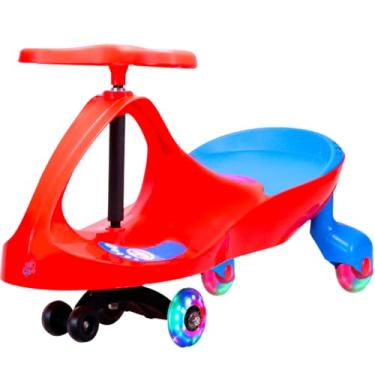 Imagem de Carrinho Rolimã Zig Zag Car Vermelho Azul Roda Led Castela