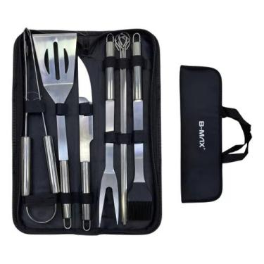 Imagem de Kit Churrasco De Inox Profissional 9 Peças Com Estojo Bmax - B-MAX