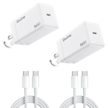 Imagem de Carregador GaN Bwine de 65 W, 2 adaptadores e 2 cabos USB-C