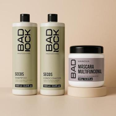 Imagem de Kit Shampoo e Condicionador 1L Secos Máscara Multifuncional 400g Bad R
