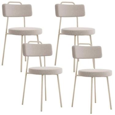 Imagem de Kit 04 Cadeiras Decorativas Estofada Sala Jantar Barcelona Arena L02 B