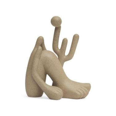 Imagem de Escultura Decorativa Abapuru em Poliresina, 17cm Bege Arte Moderna par
