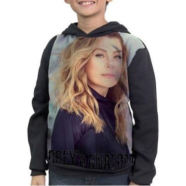 Imagem de Casaco Moletom Infantil Série Grey's Anatomy - smoke, Preto, 12
