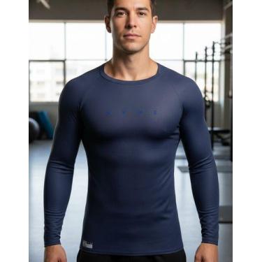 Imagem de Camiseta Manga Longa Térmica, Dry Fit Poliamida, Uv - FYNE fIT, Azul, 