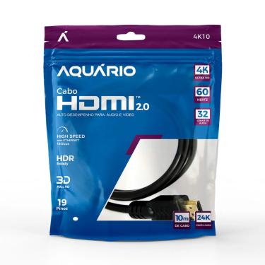 Imagem de Cabo HDMI 10 Metros 4K 2.0 Blindado Ultra HD High Speed Aquario