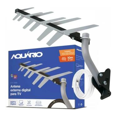 Imagem de Antena Externa Tv Uhf Hdtv Aquario Dtv-1500 Cabo E Suporte