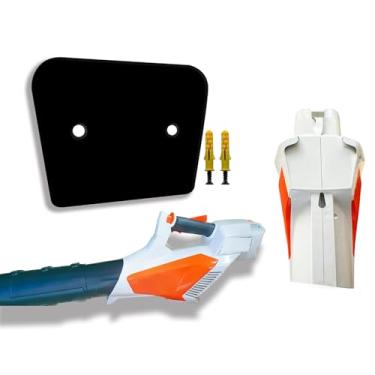 Imagem de ALLICAVER Suporte de parede para soprador de folhas para Stihl BGA 57 – Suporte de gancho de armazenamento sem fio com ferragens (compatível apenas com o modelo BGA 57) (preto)