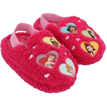 Imagem de Chinelos infantis Disney Princess com corações para meninas, rosa, 21-22