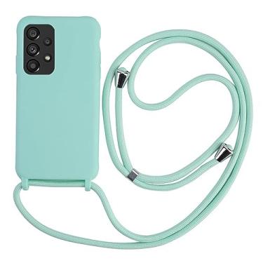 Imagem de Capa de cordão para Samsung Galaxy A54 A14 A13 A33 A53 A73 A12 A52 A32 A51 A71 S23 S22 S21 Plus Note 20 Ultra S20 FE Soft Cover, verde claro, para Samsung S23Ultra