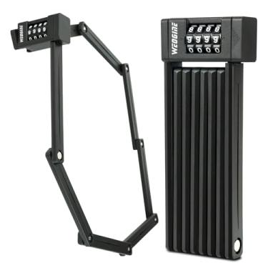 Imagem de Trava dobrável para bicicleta de 120 cm – Trava dobrável de 13 mm, combinação de 4 dígitos, bloqueio de bicicleta antifurto de alta segurança, trava de bicicleta com senha de 4 dígitos para bicicleta