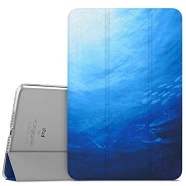 Imagem de MoKo Capa compatível com o novo iPad Mini 5 2019 (5ª geração 8,9 polegadas), capa inteligente fina e leve com protetor traseiro translúcido fosco, com despertar/hibernar automático – Oceano