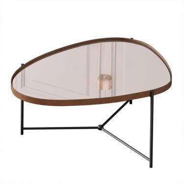 Imagem de Mesa de Centro Organica Alamanda Espelhada com Pés Metálicos