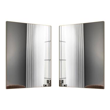 Imagem de Kit 2 Espelhos Decorativos Retangular Liss 90x60cm Moldura em Aço Dourado - Desk Design