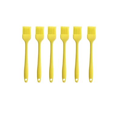 Imagem de Escova de silicone, escova de óleo para churrasco, cozinha, cozinhar e grelhar (6 peças, amarelo)