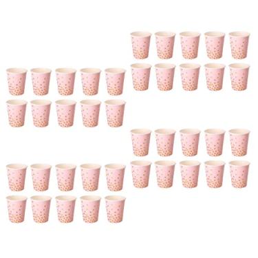 Imagem de Xiaojikuaipao 20 copos de papel descartáveis com bolinhas douradas impressas para chá de bebê e casamento