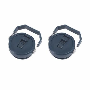 Imagem de Pacote com 2 tampas de copo para Stanley IceFlow 590 ml, 850 g, tampa de copo à prova de derramamento com alça e canudo (azul-marinho, 850 g)