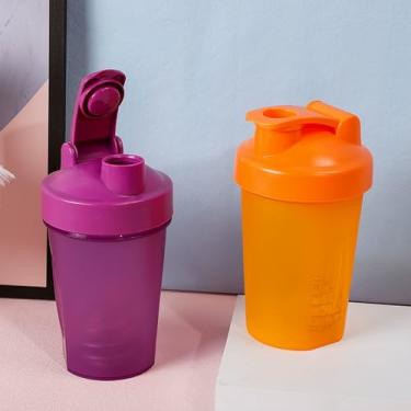 Imagem de Coqueteleira fitness à prova de vazamento – Copo de água esportivo portátil de 400 ml para proteína em pó e bebidas energéticas - Roxo