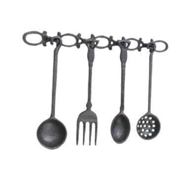 Imagem de XLWLLNJ Expositor de utensílios de mesa em ferro fundido, arte de parede, gancho de parede, decoração para casa, destaque em quartos de hotel, inaugurações de