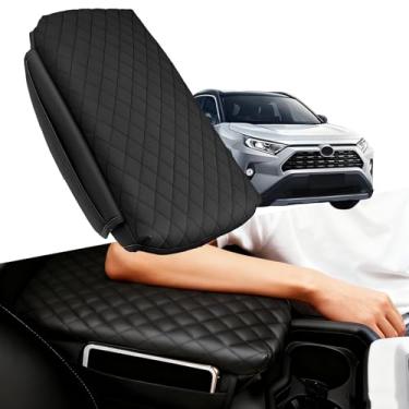Imagem de CIMIAUTO Capa de apoio de braço espessa adequada para Toyota RAV4 2019-2024 2025 2026 acessórios de capa de console central, capas de descanso de braço de couro PU protetor de tampa caixa de assento