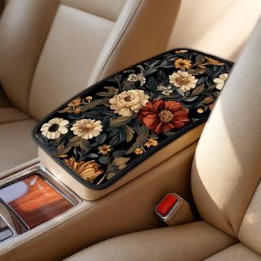 Imagem de AOHMPT Capa de apoio de braço para carro - Protetor de almofada de console central de carro contra garras de animais de estimação, sujeira e dedos pegajosos, acessório de decoração automotiva